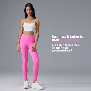 Nouveaux Leggings de Yoga pour Femme, Effet Seconde Peau, Taille Haute, Longueur Intégrale, Infroissables, Effet Push-Up, Sans Coutures, en Spandex/Nylon, pour la Course - Product Image 4