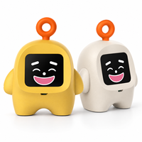Robot de compagnie émotionnel IA de bureau en jaune ou ivoire avec conversation multilingue et batterie rechargeable pour la maison