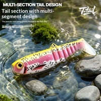 Vente en gros transfrontalière Leurre souple de simulation en PVC, type poisson à queue en T multi-sections 3D, Spanish Magic, sans hameçons, pour le bar