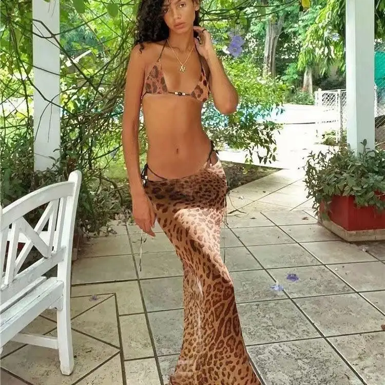 Women Linen Beach Wear Cover Up Printed Swimwear Beachwear Bikini