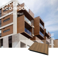 Panneau solide 140*12mm étanche à l'humidité WPC Plafond Composite Bois Look for Outdoor & Hôtel Utilisation Composite Mur Revêtement Façades