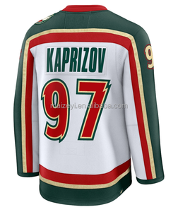 Qualité supérieure cousue avec soin # 97 Kirill Kaprizov # 43 Quinn Hughes # 29 Marc-Andre Fleury Maillot de hockey sur glace personnalisable - Product Image 3