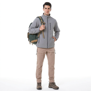New Style Men Custom Logo Design Windbreaker Canvas <b>Jacket</b> <b>Waterproof</b> Woven Outdoor Sports Running Autumn Hooded Stand Front - Product Image 1