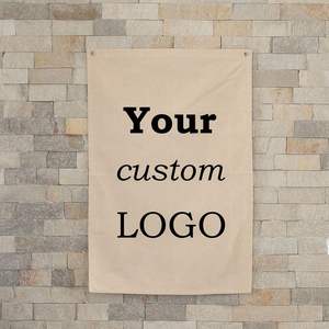 Bannière <span class=keywords><strong>de</strong></span> signalisation personnalisée en toile blanche beige, logo personnalisé, <span class=keywords><strong>nom</strong></span> <span class=keywords><strong>de</strong></span> l'entreprise - Product Image 2