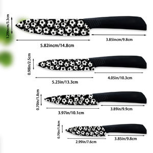 Livraison gratuite Ensemble de 4 couteaux pliants en céramique Ambidextres Revêtement antiadhésif Design luxueux Manche en plastique Multi-usages - Product Image 3