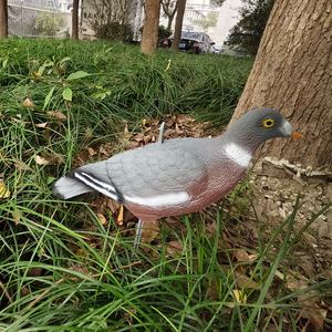 Appeau de pigeon réaliste en plastique PE demi-coquille, durable, avec piquet intégré pour la décoration de jardin et la chasse - Product Image 6