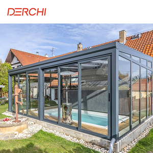 DERCHI ผู้ค้าส่ง ห้องกระจกอลูมิเนียมกันน้ำ ติดตั้งง่าย ทนทานต่อแรงลมจากพายุเฮอริเคน ปรับแต่งได้ สำหรับโรงแรมและพื้นที่กลางแจ้ง - Product Image 1