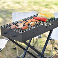Barbecue au charbon de bois en forme de X sur chariot, durable, moderne, pour intérieur et extérieur, avec option propane haute pression 1