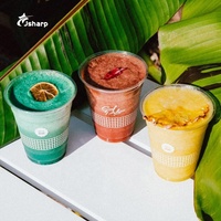 Gobelets en plastique PET transparents jetables avec couvercles, personnalisables avec logo, 12, 14, 16, 18, 20, 24 oz, pour café glacé et boissons froides à emporter