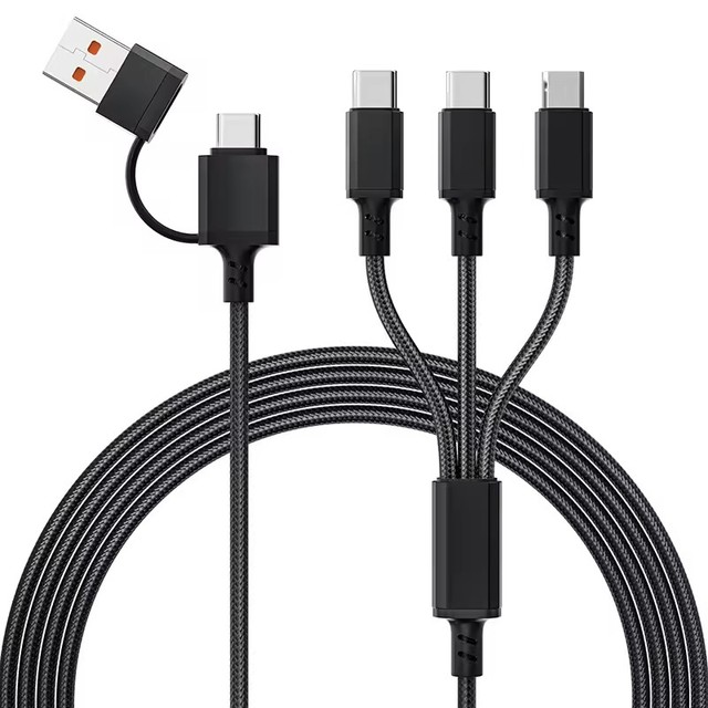 NEW 5in1 USB Type C date Cable Nylon Braided Fast Charging Cable for Mobile Phone Earphone Computer Pure Copper CUSTOM LOGO