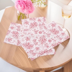 工厂销售粉色花朵植物图案三层原木浆长方形手纸，可定制包装 - Product Image 3