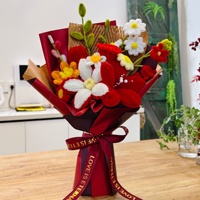 Neu Eingetroffen: Handgefertigter Gedrehter Blumenstrauß mit Lilien, Tulpen und Mohnblumen für Valentinstag, Muttertag, Hochzeit und Geburtstagsgeschenke