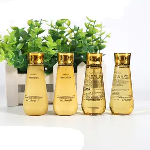 Conjunto de shampoo e condicionador descartáveis para hotel 5 estrelas tamanho 40mL com logotipo personalizado de luxo