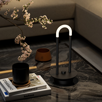 Lampe de table brevetée 2025, lampe de table LED moderne de luxe pour hôtel, chevet, salon, café, restaurant, lampe de table rechargeable
