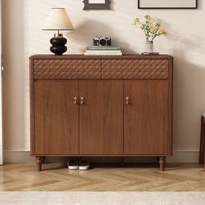 Mueble Zapatero de Madera Maciza, Almacenamiento Multicapa, Mueble Divisor para Entrada o Pasillo, Gran Capacidad, Estilo Moderno Minimalista - Product Image 1