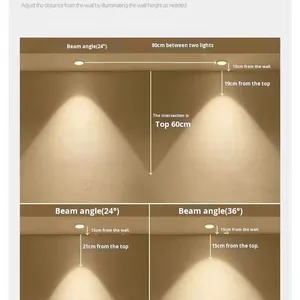 Projecteur LED industriel encastré noir à <span class=keywords><strong>spectre</strong></span> complet anti-éblouissement IP44 12W, pour salon, plafond, haute luminosité CRI, éclairage mural COB - Product Image 5