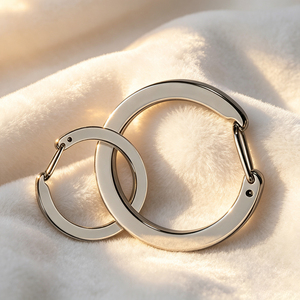 Stainless Steel Round Carabiner Keychain Luxury Hard-Wearing Metal <b>Key</b> <b>Ring</b> - Product Image 2