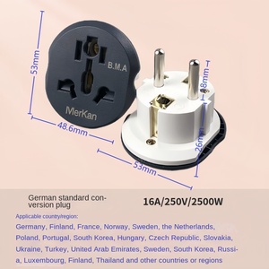 Spina di conversione Standard europea tedesca 16A nominale per la ricarica della connettività Russia europa corea meridionale <span class=keywords><strong>Thailand</strong></span> Bali Vietnam SDK - Product Image 3