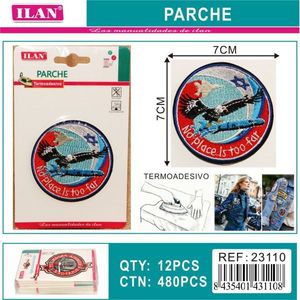 Patch Ilan 7x7 cm con disegno di aquila rotonda da stirare - Product Image 1