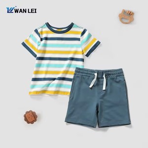 Bộ Quần Áo Bé Trai Mùa Hè Phong Cách Mới Chất Liệu Cotton, Áo Gile Và Quần Short Hai Món, Họa Tiết Động Vật, Màu Sắc Đơn Giản, Chữ Hoạt Hình - Product Image 5