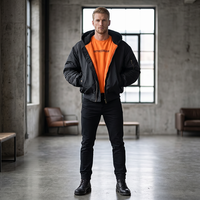 Fabricants OEM de vêtements streetwear, vestes varsity en nylon surdimensionnées à fermeture éclair personnalisées, vestes bomber pour hommes