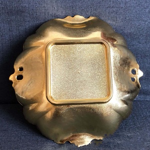 11 "or Double placage courtois irrégulière dentelle squelette motif Floral plateau décor fruits <span class=keywords><strong>plat</strong></span> bol décoratif chargeur assiette - Product Image 3