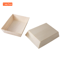 Assiettes carrées jetables biodégradables en bois de haute qualité avec rebord haut pour service