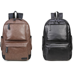 Custom Logo Fashion Waterproof Zipper Closure <strong>Black</strong> Brown Mini School Anti Theft Laptop PU <strong>Leather</strong> <strong>Backpack</strong> - Product Image 2