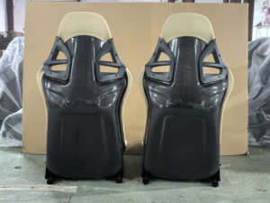 Sedile sportivo universale leggero EDDY in similpelle <span class=keywords><strong>beige</strong></span> con schienale fisso, tipo racing bucket, per Honda Civic, BMW E46, Toyota GR86 - Product Image 4