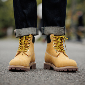 2026 leather upper <b>brown</b> <b>boots</b> for men and women couple style genuine leather American retro work <b>boots</b> - Product Image 4
