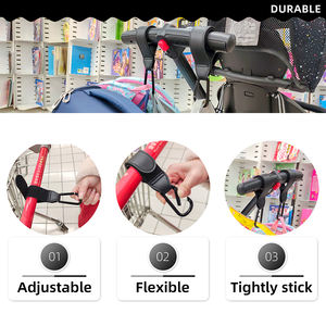 Gancho <span class=keywords><strong>para</strong></span> cochecito de bebé personalizado multiusos, bolsa giratoria portátil de cuero PU, gancho <span class=keywords><strong>para</strong></span> cochecito de bebé, <span class=keywords><strong>ganchos</strong></span> colgantes <span class=keywords><strong>para</strong></span> cochecito - Product Image 3