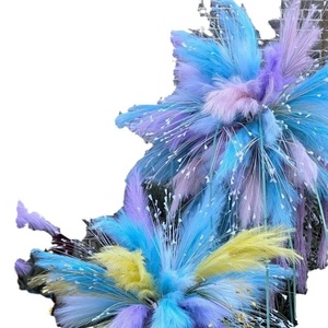 2025 nouvel an <span class=keywords><strong>rose</strong></span> plume fond mur décor feux d'artifice artificiel roseau <span class=keywords><strong>fleurs</strong></span> pour boutique fenêtre atmosphère Arrangement accessoires - Product Image 3