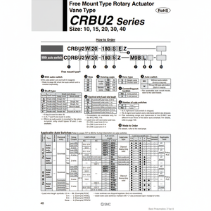 Actuador rotativo SMC Pneumatics, piezas neumáticas de - Product Image 1