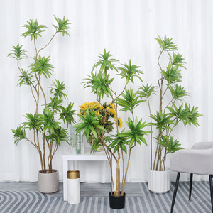 Plantes artificielles en pot de bambou et lys Dream Castle, 100cm-200cm, grandes décorations vertes d'intérieur sur pied - Product Image 1
