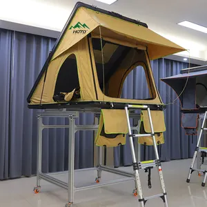 HOTO 2-4 orang tahan air RTT atap mobil tenda atas 4x4 Aluminium segitiga Oxford Pop Up cangkang keras tenda atap untuk Jeep SUV