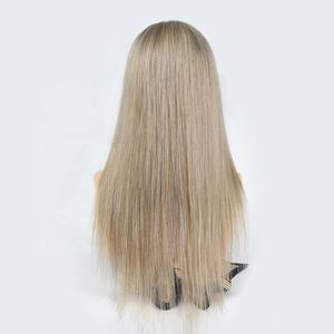 Peluca de Cabello Humano con Frente de Encaje sin Pegamento 13x4 HD, Lacia, Rubio Ceniza Ombre, Alta Densidad - Product Image 6