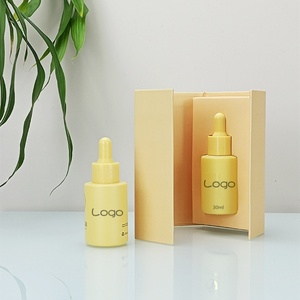Customized Hair Oil Packaging 30ml Frosted Glass Serum Bottle Beige Empty Essential Oil Frosted Glass Dropper Bottles With <b>Box</b> - Product Image 6