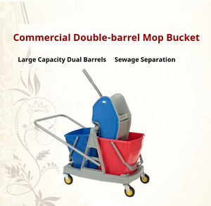 <span class=keywords><strong>Chariot</strong></span> essoreur à serpillière double cuve 36L, double compartiment <span class=keywords><strong>lavage</strong></span> et rinçage 360 °   Roulettes silencieuses pour une mobilité facile - Product Image 6