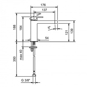 Fantini contemporaneo singolo foro spazzolato acqua in acciaio inox rubinetto miscelatore caldo e freddo per cucina o scuola stile contemporaneo - Product Image 2