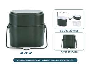 Offre Spéciale – Ensemble de Boîtes à Repas Tactiques Allemandes en Aluminium Léger 1,5 L – Boîte à Lunch Portable pour Camping, Randonnée et Survie en Plein Air - Product Image 4