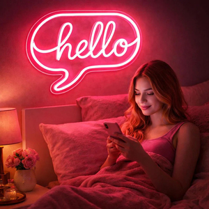 ไฟนีออน LED ป้ายไฟนีออน Hello ตกแต่งห้องสไตล์นีออน ของตกแต่งผนังไฟนีออน LED แบบกำหนดเองสำหรับของขวัญส่วนตัว - Product Image 1