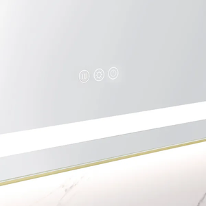 Espejo de Baño LED de Vidrio de 20x32 Pulgadas con Luces, Retroiluminación Frontal, Diseño Moderno, Montado en la Pared, Marco de Aluminio, Antivaho - Product Image 4