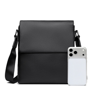 Bolso Bandolera de Cuero Premium para Hombre, Estilo Vintage, Ligero, con Solapa, para Negocios