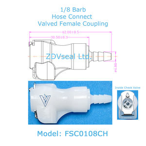 Acoplamiento Hembra de Liberación Rápida Premium ZDVseal de 1/8 de Pulgada con Válvula EPDM para Sistemas de Pulverización de Alto Rendimiento - Product Image 2