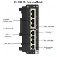 Module d'extension PoE+ Cisco Catalyst IEM-3400-8P= 8 ports PoE+ RJ45, budget PoE total 240W, 18 ports au total, puissance 20W