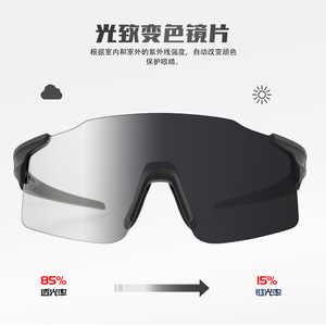 Gafas Deportivas de Ciclismo Kapvoe con Lentes Fotocromáticas, Montura sin Marco, Resistentes al Viento, Multifuncionales para Ciclismo al Aire Libre - Product Image 3