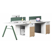 Poste de travail en îlot de bureau, bureau informatique moderne en bois, avec cloison de séparation pour employé, ensemble de mobilier de direction, vente en gros