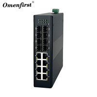 Switch Industrial de Núcleo con 8 Puertos SFP, 8 Puertos PoE, Switch de Red de 10/100/1000Mbps, Switch Industrial de Red Gigabit Ethernet