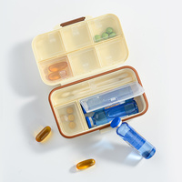 Portable 7 compartiments quotidien pilulier hermétique étanche à l'humidité voyage pilulier poche sac à main conception hebdomadaire médecine stockage