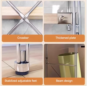 Étagère modulaire réglable en acrylique robuste avec 3 niveaux, étagères à livres au sol et étagères de rangement pour balcon/salon - Product Image 4